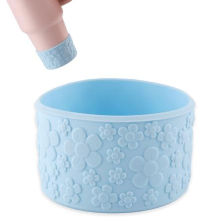 BOXOB Flower Gradient Silicone Boot for Stanley Cup 12-40oz Fits 2.95 Inch Bottom Diameter, Non-Slip Water Bottle Sleeve Cup Base Protector Cover for Tumbler Accessories (Blue)