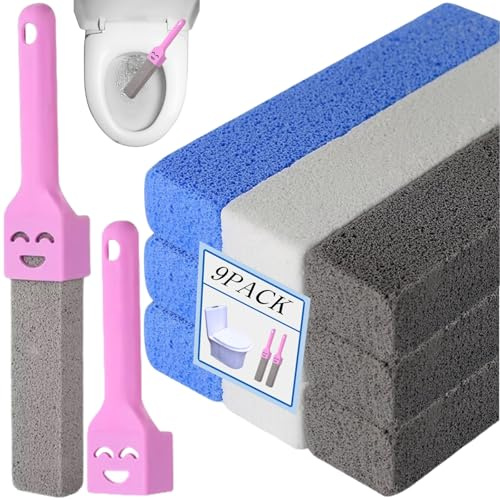 Pumice Stone,9pcs Pietra Pomice per WC,Pietre Pomice con Manico,Pietra Pomice Pulizia Pietra con Manico,Pietra Pomice Spazzole per Pulizia,Pietra Pomice Spazzole Bastone,Bastone Pomice Pulitore