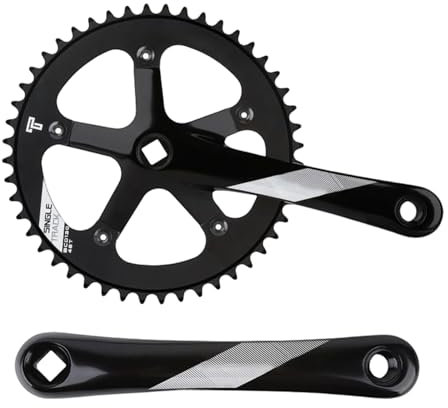 Fahrrad-Kurbelgarnitur, Aluminiumlegierung, Kurbelarm-Set, 16,7 cm, kompatibel mit 103 Vierkantloch-Tretlager, Kurbellänge, Präzisionsgetriebe für Mountainbike, Stadt, Pendeln, Trail-Rennen
