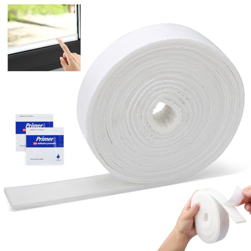 3 cm x 4 m Ventana de condensación absorbedor, absorbente de condensación para ventanas, anti condensación, tiras de fieltro con adhesivo de 4 ml, color blanco