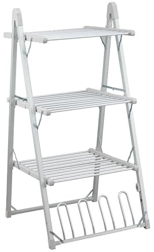 Livhome 3 Tier A Frame Heated Clothes Airer, Energy-Efficient Folding Electric Dryer, Portable Indoor Laundry Rack, 330W Energy Efficient 30 Rails, 135cm, 17.5m Drying Space