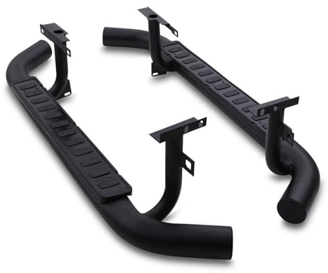 Predator4x4 OEM Fit Aluminium ABS Heavy Duty Side Steps Black Running Boards Bolt On Sidesteps Foot Rail Sills Compatible With Land Rover Defender 90 10-16