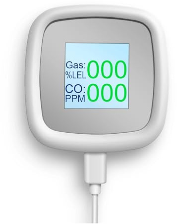 Détecteur de gaz Détecteur de gaz C2 CO Fuite Combustible fumée Fuite numérique Surveillance à Distance Intelligent pour Le Travail et la Maison(No WiFi Model C2)