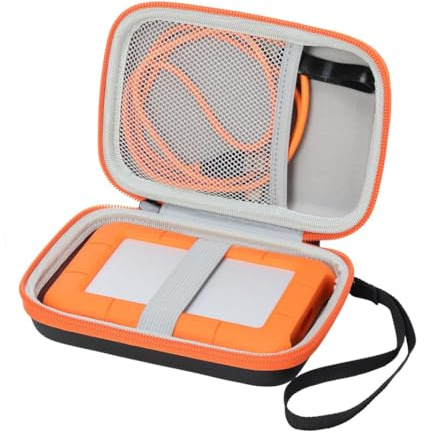 LaCie - Bolsa de almacenamiento para disco duro externo LaCie Rugged Mini de 1 TB, 2 TB, 4 TB, 5 TB, para Mac y PC y tarjetas SD con cable USB 3.0 2.0