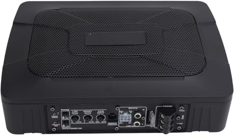 Aramox 800W Slim Underseat Powered Car Subwoofer, Built-in Amplifier, Compact Bass System for Car and Truck
