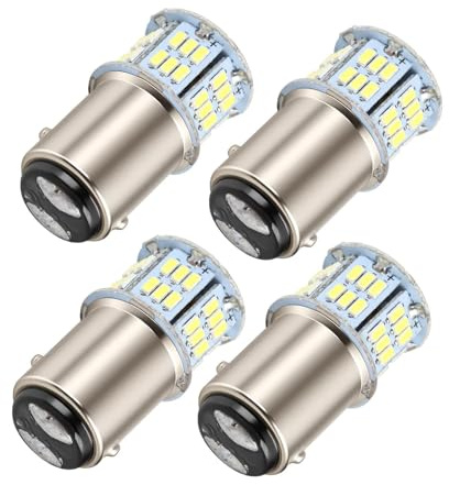 XiDeShop Lot de 4 ampoules LED ultra-lumineuses, adaptées aux voitures et aux camping-cars — puce 54X 3014, 1157, 12 V, blanc, idéales pour les feux de stationnement et les feux stop arrière