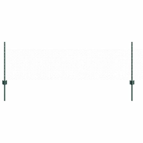 Mhdvray Maschendrahtzaun Set Grün 50m x 0,5m, Sechseckgeflecht aus Stahl und PVC, Stabiler Gartenzaun mit 22 Pfosten und Schraubenset, Flexibles Drahtgeflecht für Garten und Terrasse