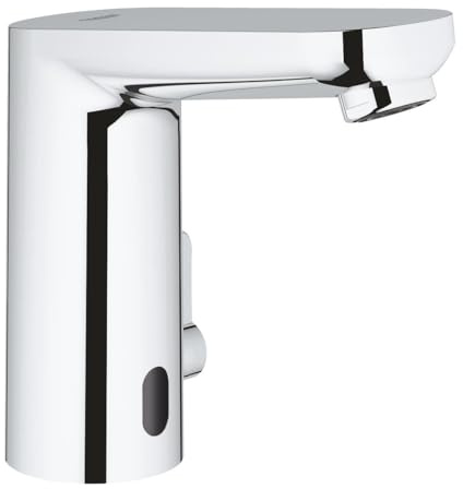 GROHE Eurosmart Ce Touchless M-Size Basin Mixer for Open Water Heater with Mixing Device, Mains Powered Chrome Water-Saving Tap, Infrared Sensor Technology 36324001