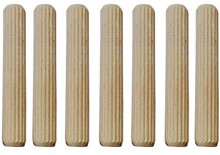 StarMall 1/4 x 2(6x50mm) Best Fluted Wood Dowel Pins - 100 Pieces
