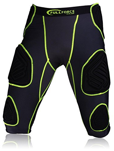 Full Force American Football Europe. shocc Lite 7 Pocket Pad, Noir/Vert Fluo, Taille S – 2 x L XL Vert