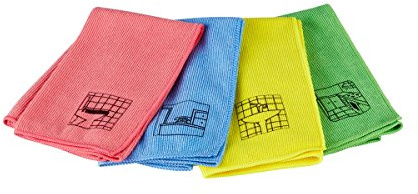 REZI Microfaserprodukte GmbH 621084PIK Reinigungstuch 40 x 40 cm, Rot, Grün, Gelb, Blau