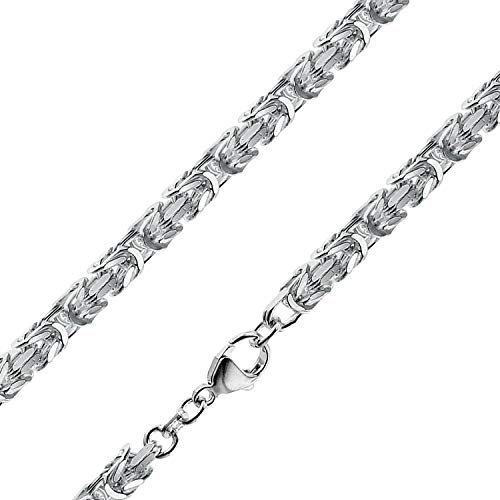 trendor Halskette für Herren 925 Sterlingsilber Königskette 4,3 mm modischer Kette aus echtem Sterlingsilber, tolle Geschenkidee 08856-55 55 cm