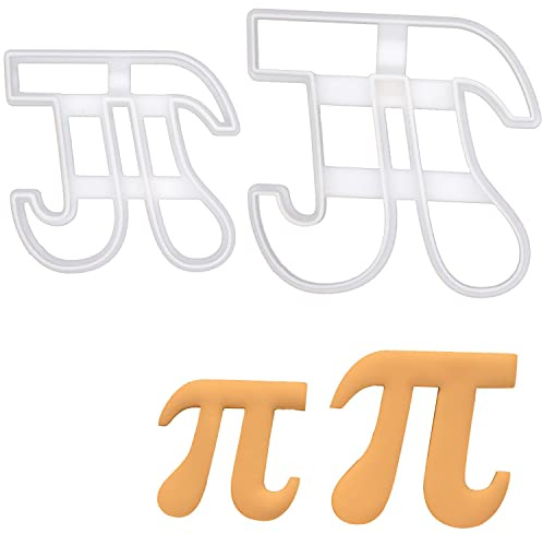 BAKERLOGY Set of 2 Pi Cookie Cutters (Small and Large Size) - Detailed Biscuit Cutter Design for Baking and Crafts, Ideal on Fondant, Dough, Clay