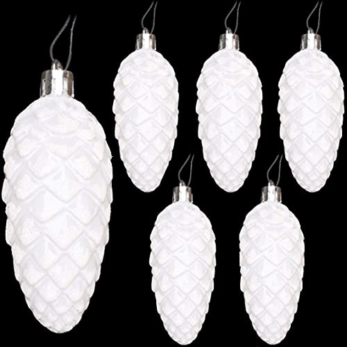 Christmas Concepts® Packung mit 6–90 mm glänzenden und glitzernden Tannenzapfen-Kugeln – Christbaumschmuck