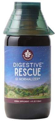 WishGarden Herbs Digestive Rescue, Organic Herbal Tincture, Ginger Fennel Peppermint, Soothes Bloating Gas Nausea, Stomach Relief Liquid Drops, 4 oz