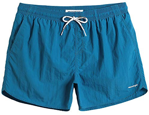 MaaMgic Homme Short de Bains Maillot de Bain Garcons Pants Court de Sport Séchage Rapide Couleur Unie,Mer Bleu,M