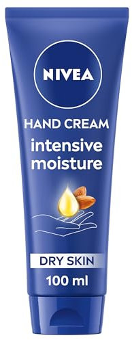 NIVEA Intensive Moisture Hand Cream (100ml), Nourishing Hand Cream with Almond Oil and Shea Butter, Daily Intensive Moisturising Hand Lotion for Dry Hands