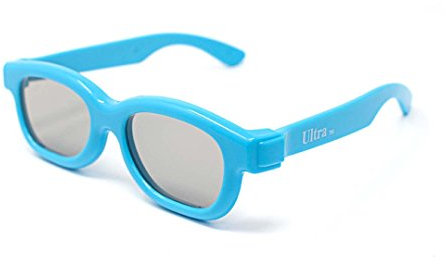 Ultra 2 Light Blue Childrens Passive 3D Glasses Kids for Use with all Passive TVs Cinema Projectors and RealD Films Movies Circular Polarised 3D Glasses Passive Kids Movies Cinema 3D Glasses