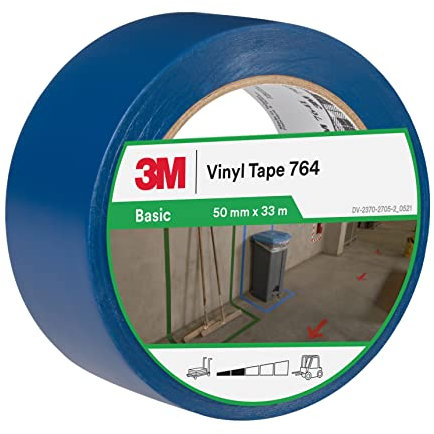 3M Cinta de Vinilo 764, Azul, 50 mm x 33 m