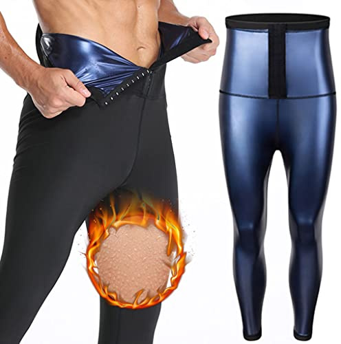 Weyot Schwitzhose Zum Abnehmen Manner，Hohe Taille Lang Sport Leggins Stretch-Hose Fettverbrennung Leggings Pants Für Das Training, Laufen, Sport Treiben,L/XL,Black…
