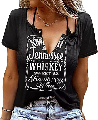 Sxkayxr T Shirt Donna Maglietta Manica Corta Estiva Grafica Casual Scollo a V Top Donna Estivo Base Tee Blusa Elegante