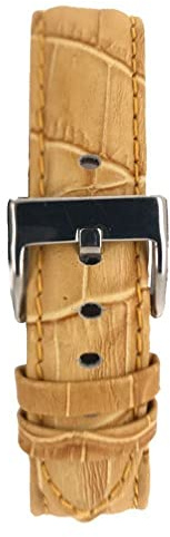 diloy Sportliches gepolstertes Uhrenarmband Rindsleder Krokoprägung quadratisch – Größen 14mm 16mm 18mm 20mm 22mm 24mm 26mm 28mm 30mm – Elegant und widerstandsfähig 368