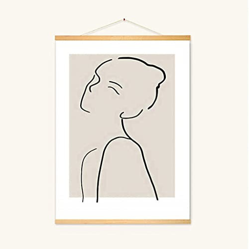 Posterleiste Holz Magnetische Poster Aufhänger Rahmen,Leinwand Wandkunst Poster Und Holz Scroll Hang Wand Dekor Für Wohnzimmer Schlafzimmer Home Office Dekorationen (Color : B, Size : 50X70CM)