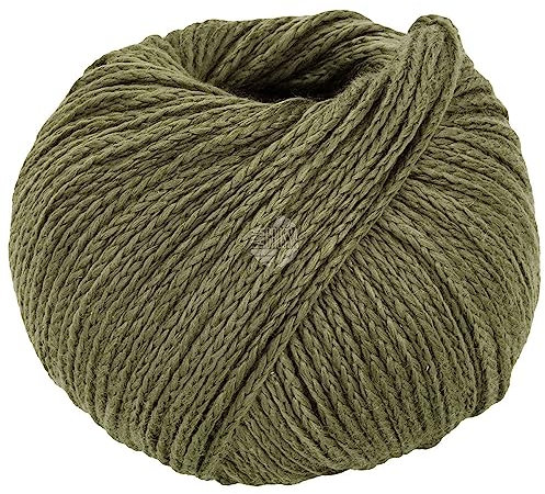 LANA GROSSA Puro Vegano | Kettgarnkonstruktion ohne tierische Fasern | Handstrickgarn aus 65% Baumwolle, 20% Lyocell (Tencel) & 15% Polyamid | 50g Wolle zum Stricken & Häkeln | 90m Garn FB 14