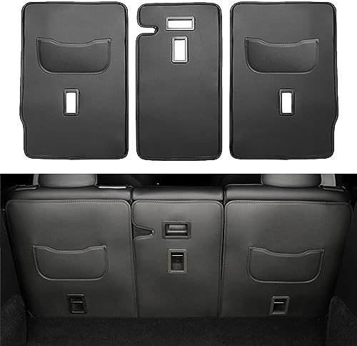 TOPABYTE 3PCS Model Y Second Row Seats Back Cover Backrest Protector All Weather 2nd Row Back Seat Protector Mats for Tesla Model Y 2020-2024 (5-Seats) Accessories, Leather