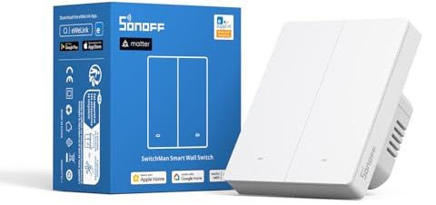 SONOFF M5-2C-80W Interruttore intelligente, Smart interruttore a parete, pulsanti meccanici, interruttore temporizzatore, controllo vocale, compatibile con Alexa e Google Home,Compatibile Matter