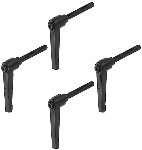 QUARKZMAN Ajustable Sujeción Palanca Manijas M8 x 70mm Negro 4uds | Macho Rosca Perno Perillas Giratorio Tornillo Bloqueo Rápida Liberación Trinquete Pulsador Botón Mango