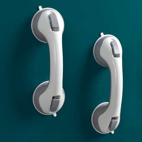 iHave Grab Rails for Bathroom, 12 inch Night Glow Hand Rails for Elderly, Safety Grab Handles as Disability Aids, Mobility Aids for Elderly, Children, No Fixings Needed, 2 Pack