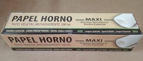 Papel para horno antiadherente en rollo de 100 metros x 40 cm de ancho