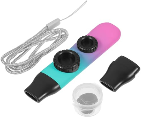 Kazoo mit Doppelloch und Tonregelung für Kinder, 1 Satz | Kunststoff, Leicht zu Spielen, Tragbar für Musikalische Früherziehung, mit Flötenmembranen und Saite
