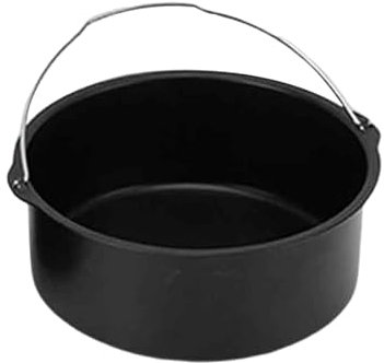 Backform mit Griff, Luftfritteuse, Pizza-Pfannen für Kuchen, Brot, Steaks, Schwarz, 20,3 cm