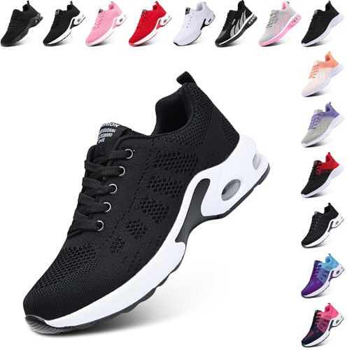 Hitmars Scarpe da Running Corsa Donna Scarpe da Ginnastica Fitness Sportive Respirabile Leggero Running Sneakers Basse Interior Casual all'Aperto Nero EU 39