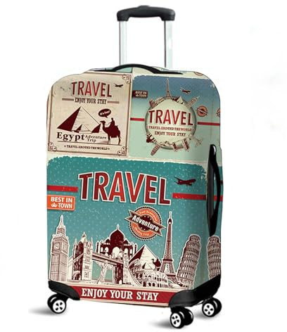 Muiuou Koffer SchutzhüLle, Elastisch KofferschutzhüLle Gepäck Cover Reisekoffer Hülle Trolley Case Schutzhülle Luggage Cover Waschbare Staubdichte Kofferbezug (XL (30-32 Zoll),Stil 9)