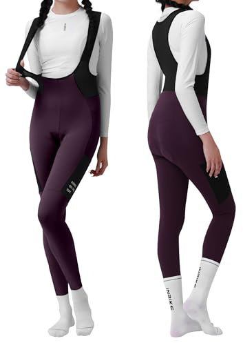 INBIKE Culotte Ciclismo MTB Largo para Mujer, Tirantes Extraíbles Pantalones Bicicleta Montaña y Carretera Acolchado Transpirable con Bolsillo, Ropa JYEU