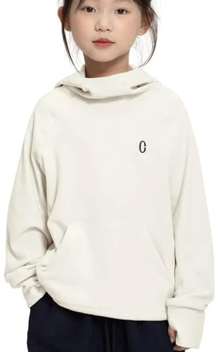 Rolanko Girls Hoodies Fleece Sweatshirts Long Sleeve Cozy lightweight Hooded Pullover Tops with Pocket, Kids Warm Athletic Outwear