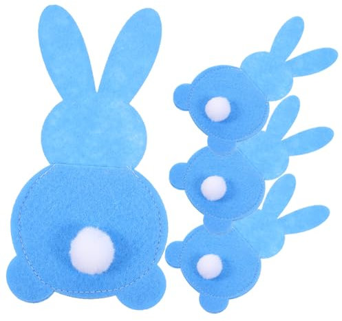 Alipis 4stücke Besteckbeutel Mit Hasen-design Wiederverwendbare Utensil-halter Für Festliche Tischdekoration Für Ostern Und Dinnerpartys