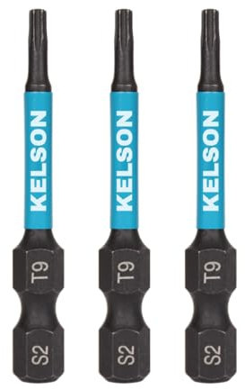 KELSON 3pcs T9 Torx 50mm #9 Star Drive Impact Rated Punte per cacciavite 1/4 universale