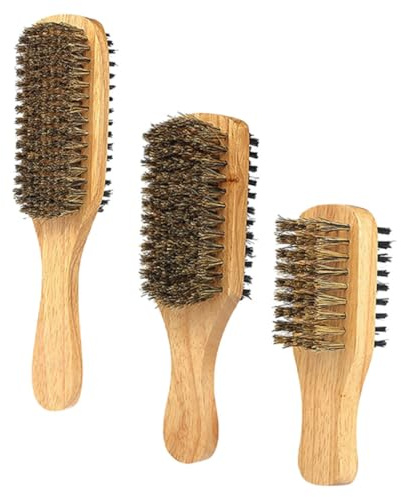 BESTYASH 3stücke Haarbürste für Männer mit Nylonborsten Bartbürste und Reinigungsbürste für Barttrimmer Detailbürste und Friseurbürste für Styling und Pflege
