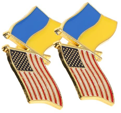 BESPORTBLE 2stücke Ukrainische Flagge Pin Anstecknadel Mit Legierungsmaterial Einzigartiges Design Vielseitig Einsetzbar Für Veranstaltungen Feine Handpolierte Verarbeitung Leicht
