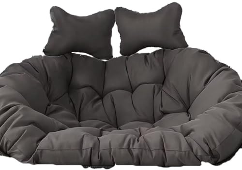 Colchón de repuesto grueso y extraíble de 2 plazas impermeable con almohada, cojín redondo, hamaca, cesta de huevos, columpio, cojín de columpio (solo cojín) (J)