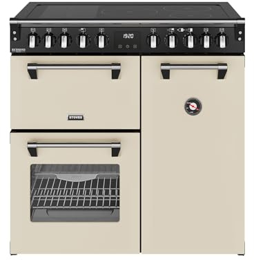 Stoves Richmond Deluxe 90Ei RTY 90cm wide Electric Range Cooker with Induction Hob - Cream - A/A/A Rated