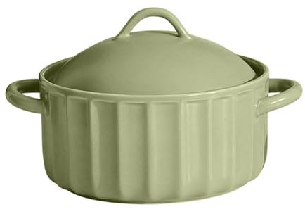 XYUERU Olla de cerámica con Tapa, Cuencos for Sopa con asa, Cuenco for Fideos instantáneos, Cuenco Grande for Ramen, decoración del hogar, sopera, Gran Capacidad for la Cocina(Green)