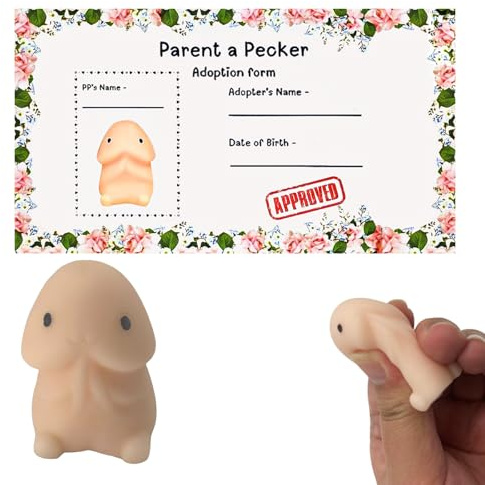 Squeeze Toys and A Card, Weird Gifts, Cute Sensory Toys for Autism and Anxiety Relief, Tricky Prank Decompression Ding Ding Pinch Toy, Funny Office Gifts, Funny Adult Gift