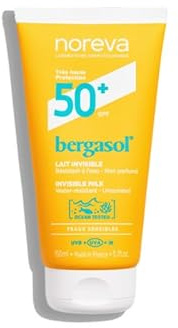 Noreva Bergasol – unsichtbare Milch SPF50+ – sehr hoher Sonnenschutz UVA, UVB, Infrarot, blaues Licht – spendet Feuchtigkeit, nährt, schützt – ab 3 Monaten – hergestellt in Frankreich – 150 ml