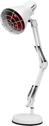 HUOMMGS 150W Rotlichtlampe Wärmelampe 9 Gang Infrarotlampe Upgrade Therapielampe mit Timer und Sockel Höhenverstellbar Rotlichtlampe Freistehend Wärmelampe für Hause, Klinik, Büros