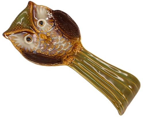 Toyvian Support à Cuillère en Céramique Forme Hibou Créatif pour Décoration la Cuisine et Table à Dîner, Élégant et Pratique pour Maintenir Ustensiles Rouler Plusieurs styles